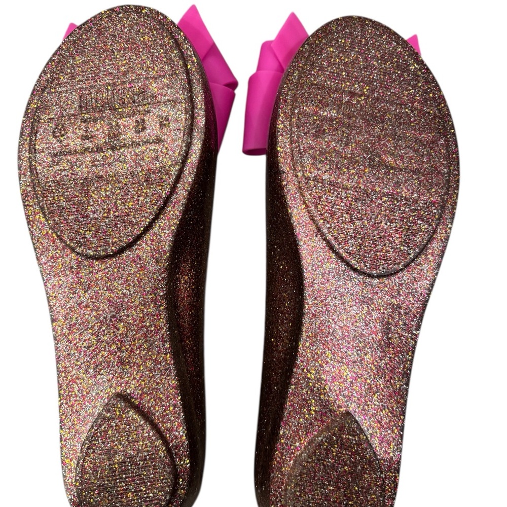 Melissa Glitter Flats with Pink Bow - Picture 5 of 5